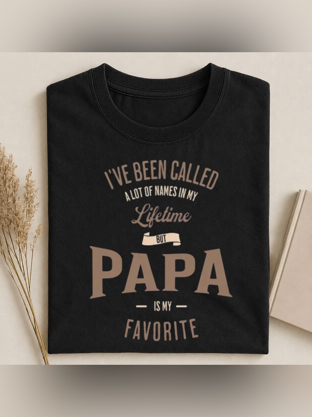 Gildan Black 'Papa is My Favorite' Graphic Tee, Personalized Papa T-Shirt